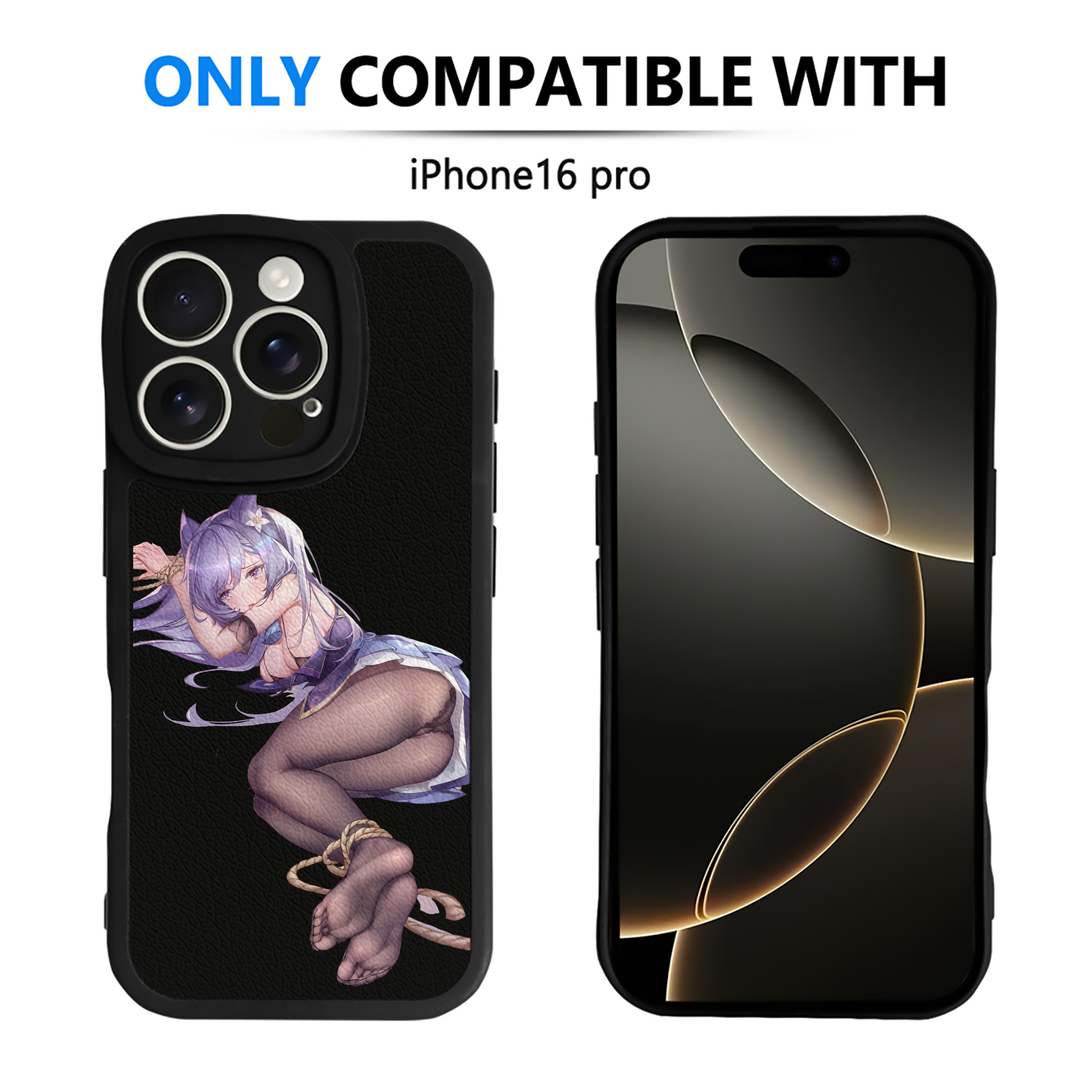 げんし神 刻晴 こくせい genshin Kokusei 【iPhone 16シリーズ対応】シリコンスマホケース（レザー調） 材質：シリコン